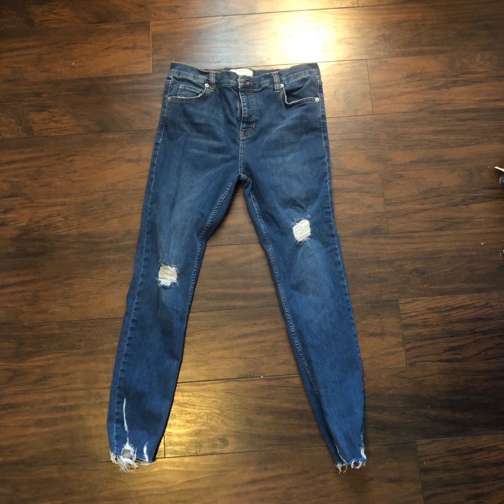 Free people distressed skinny jeans